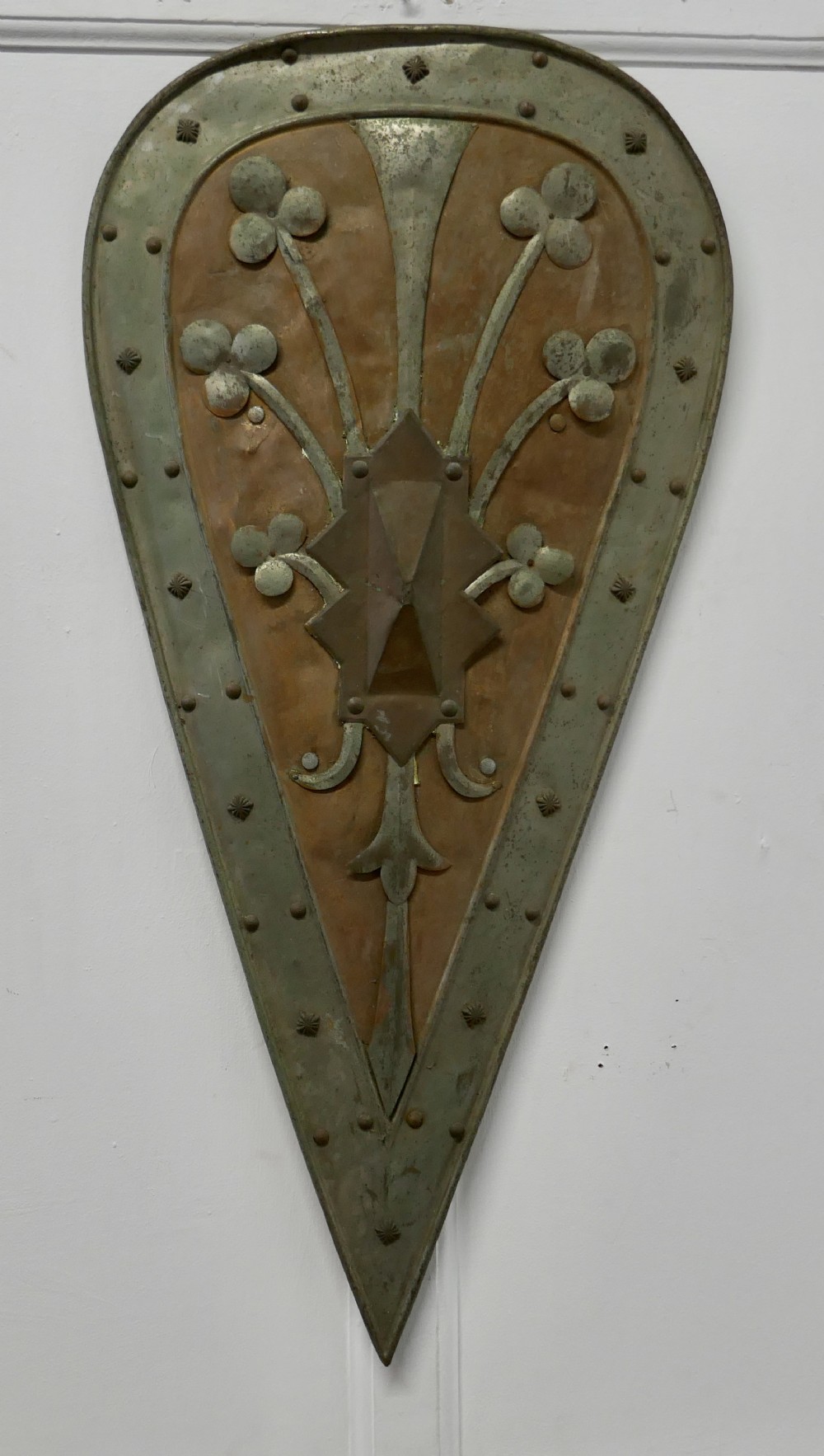 19th century french arts and crafts hand made kite shield