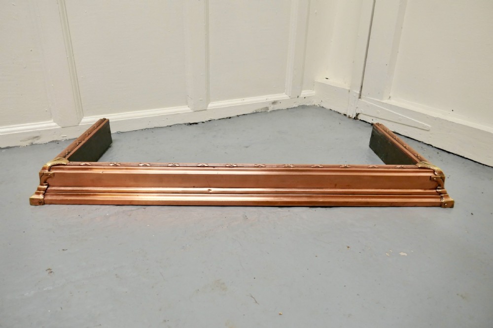 heavy victorian brass and copper fender
