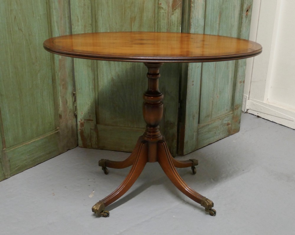oval yew wood wine table low occasional table