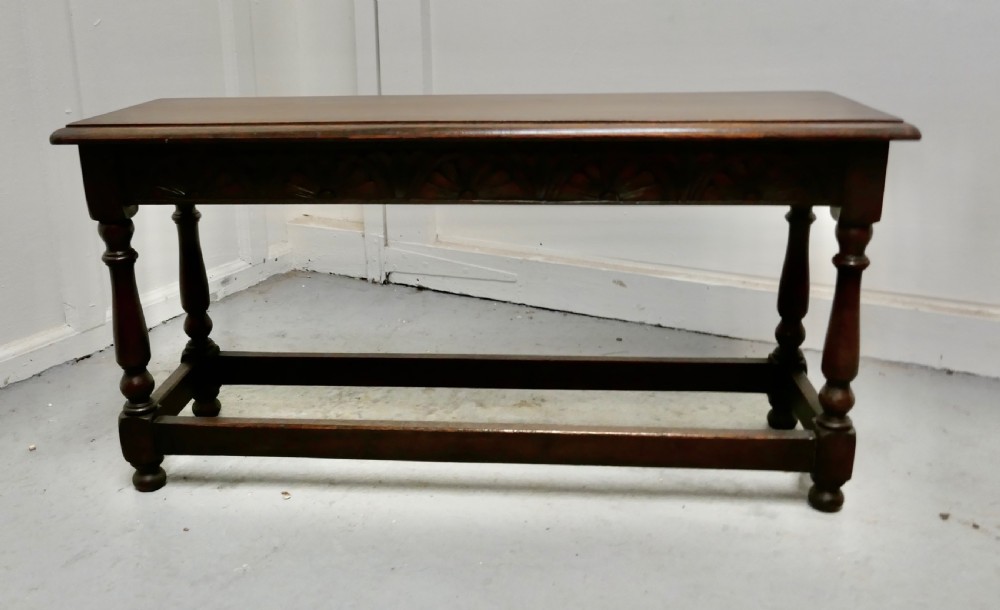 victorian carved country oak joint style window seat