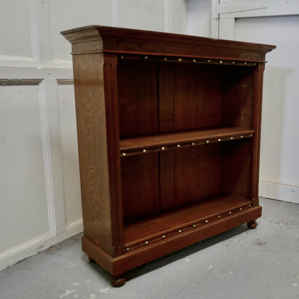 arts and crafts open oak bookcase