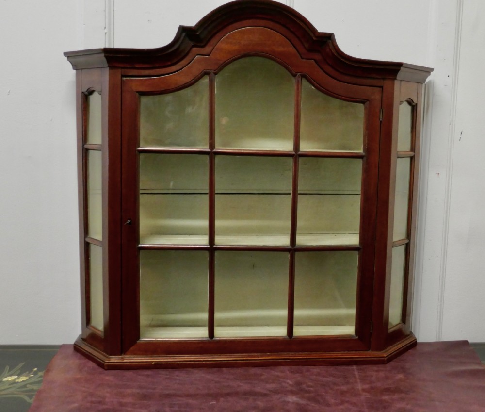 victorian mahogany arch top astral glazed display cabinet