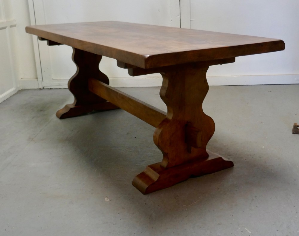 golden oak farmhouse refectory table