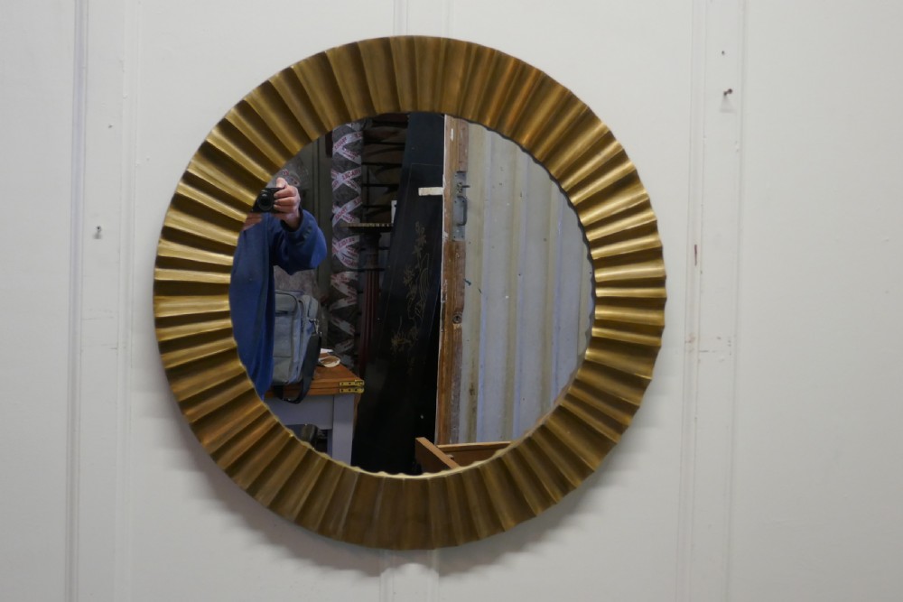 heavy brass art deco odeon sunburst mirror