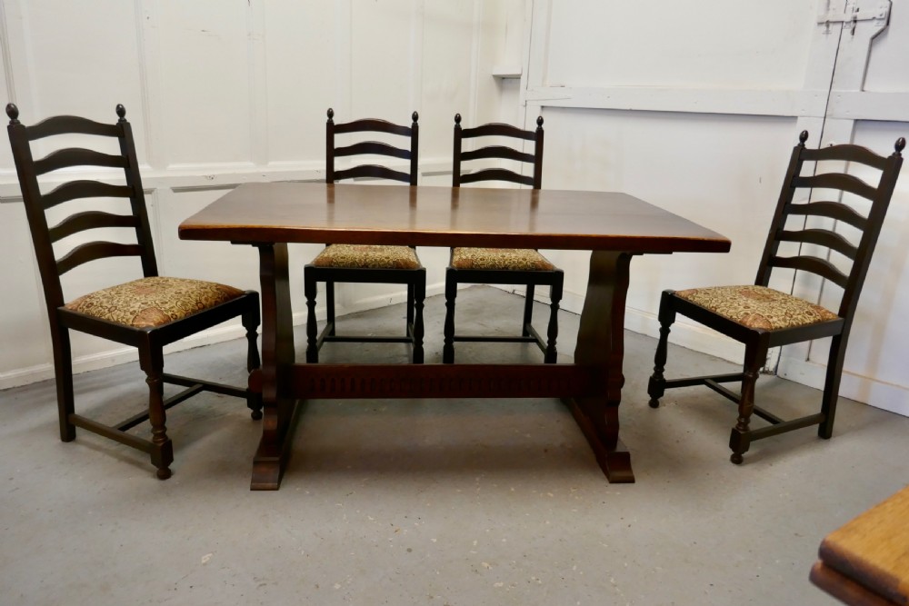 oak refectory table with set of 4 chairs