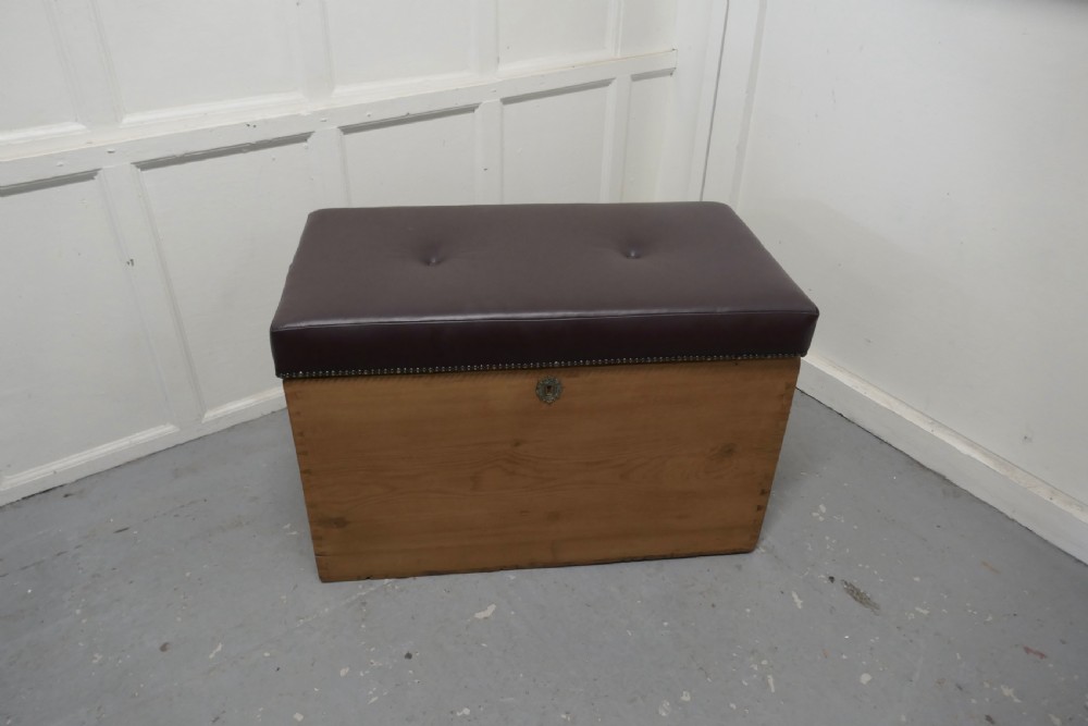 victorian pine ottoman blanket toy box or linen chest