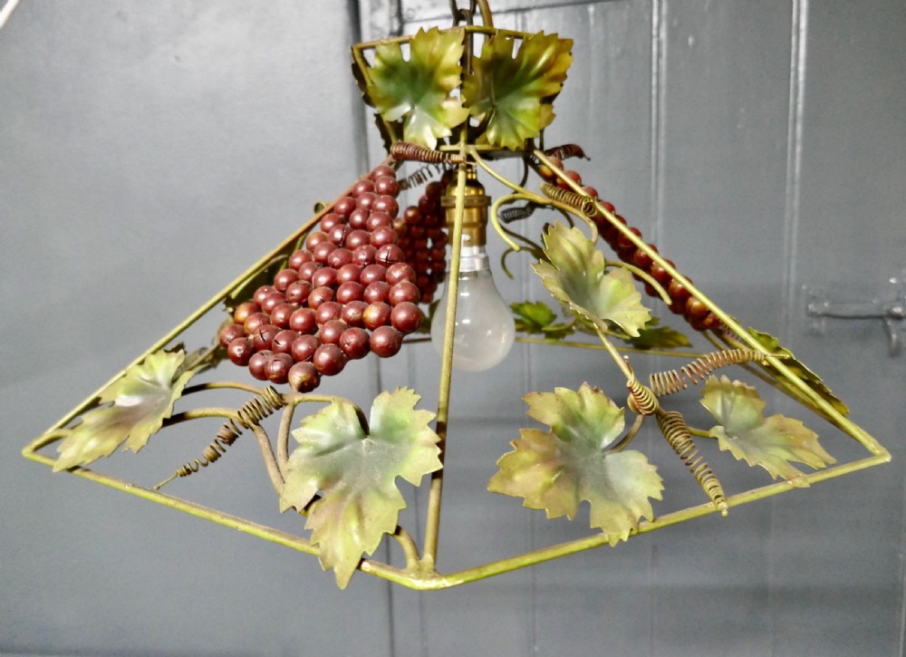 a french toleware bistro ceiling light decorated with vines