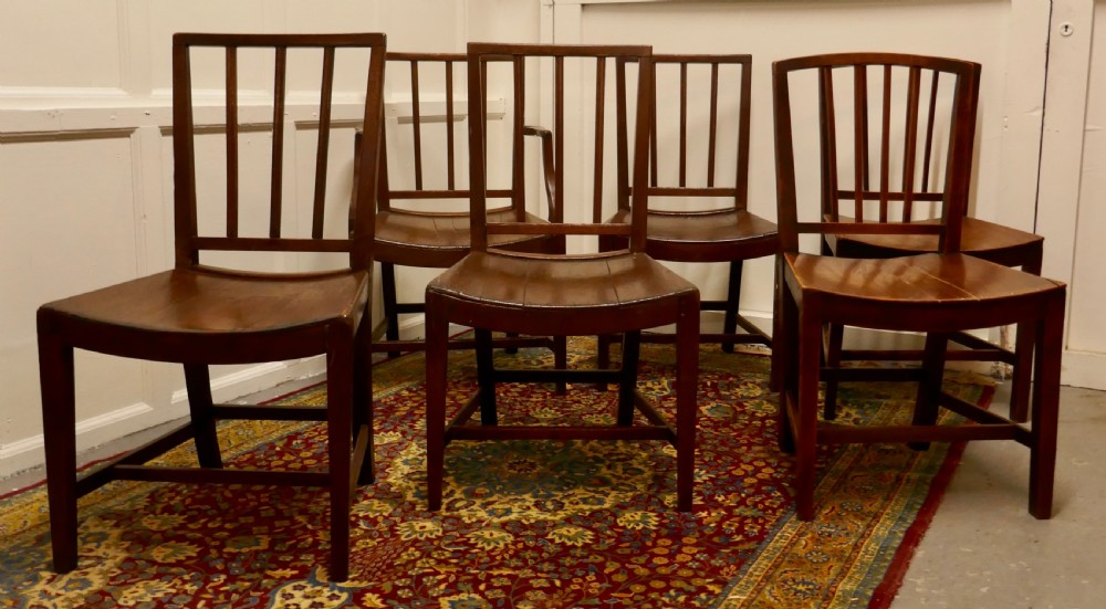 near set of 6 georgian style country chairs