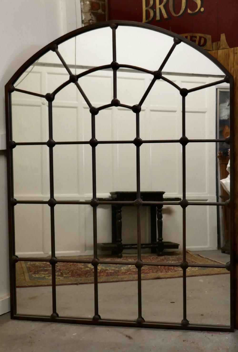 large industrial style french window mirror