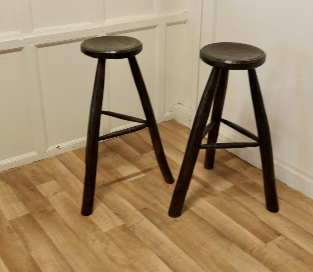 a pair of very rustic 19th century french high stools