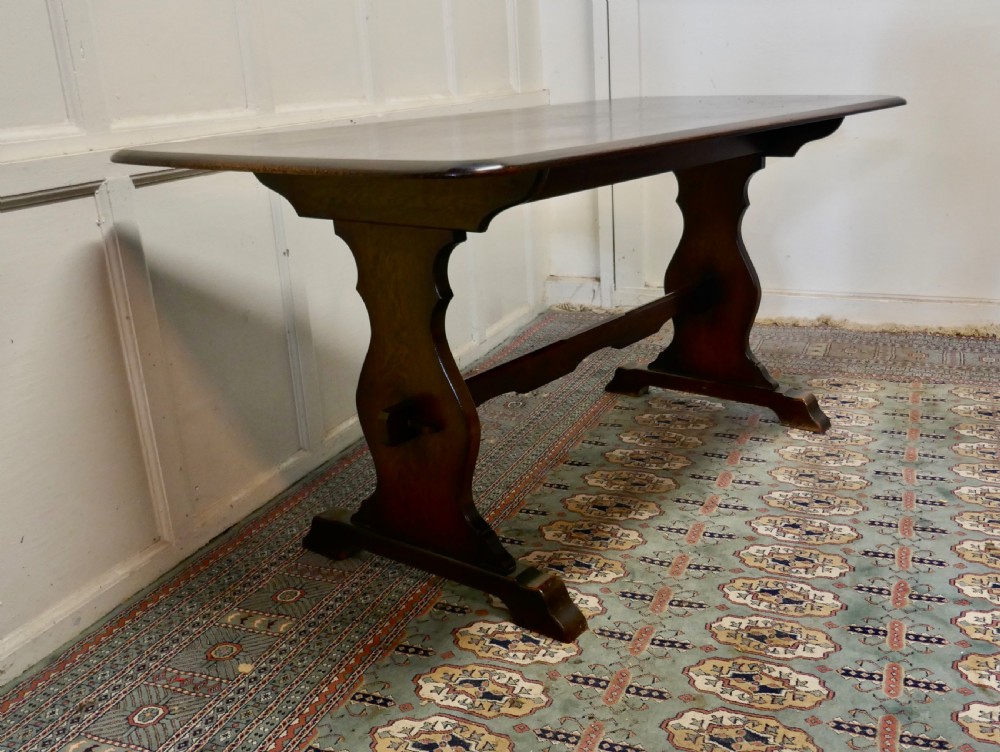 arts and crafts country oak refectory table
