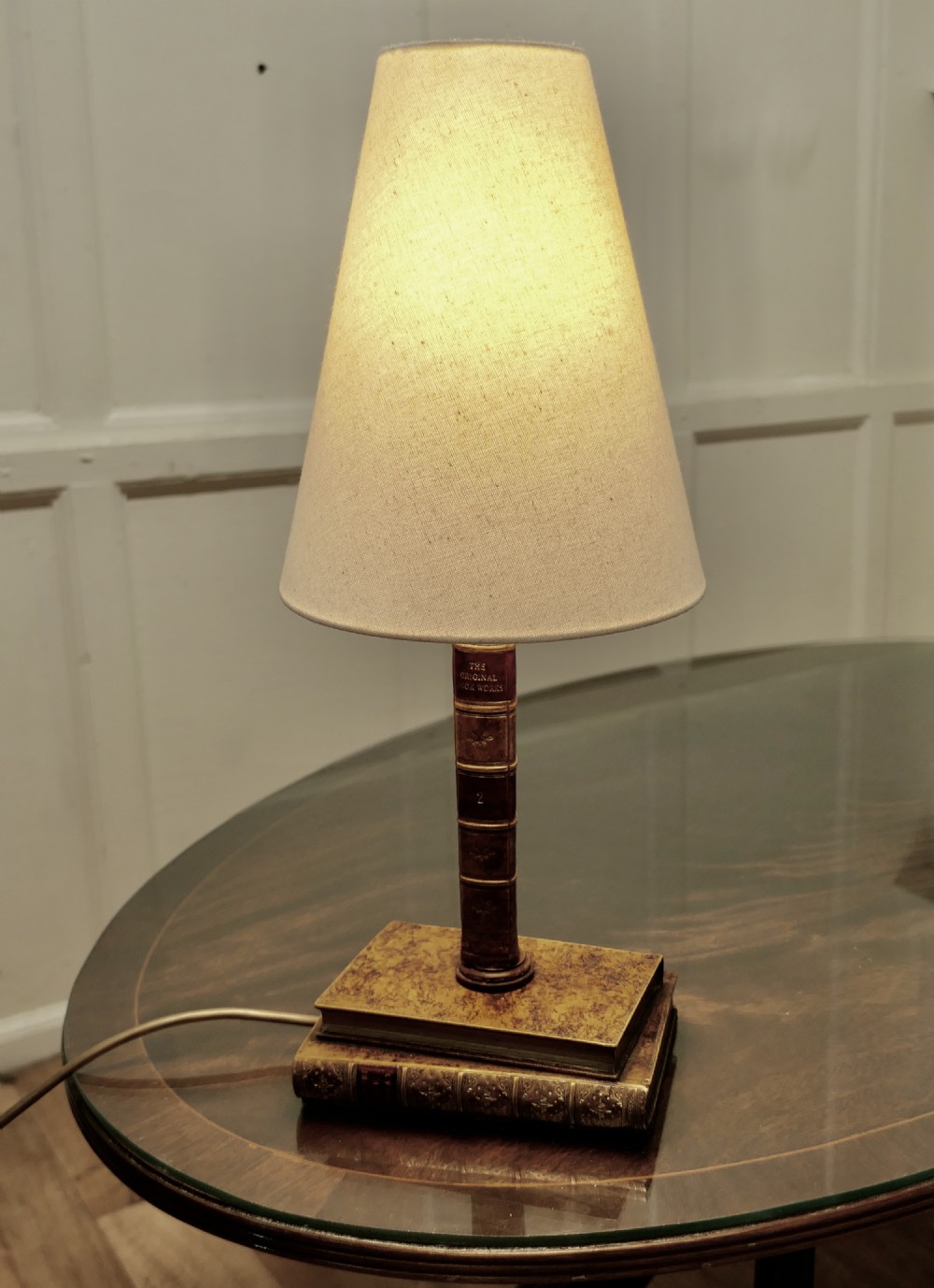 vintage novelty ceramic trompeloeil desk lamp