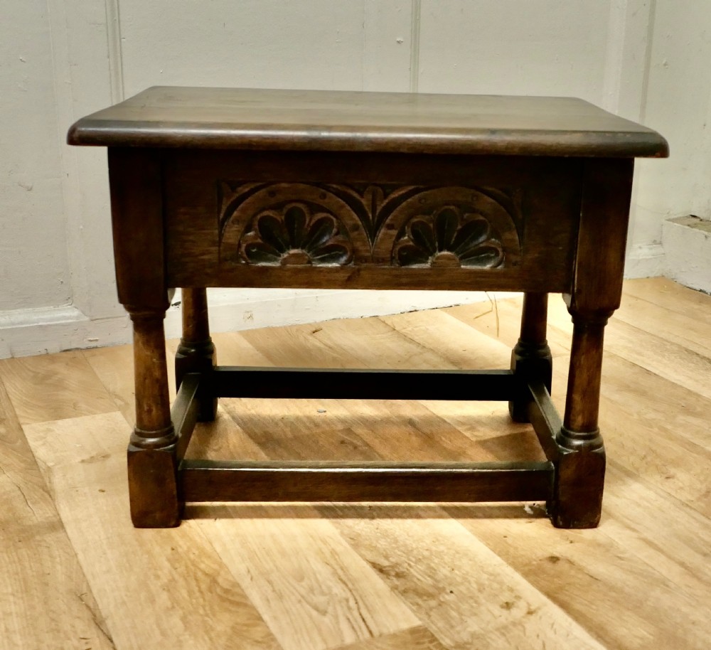 an oak joint coffin stool occasional table sewing box