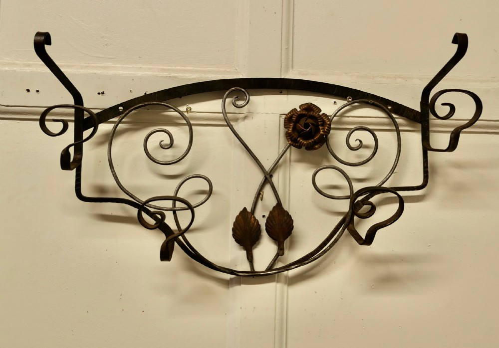 french retro chic iron and toleware hat and coat rack