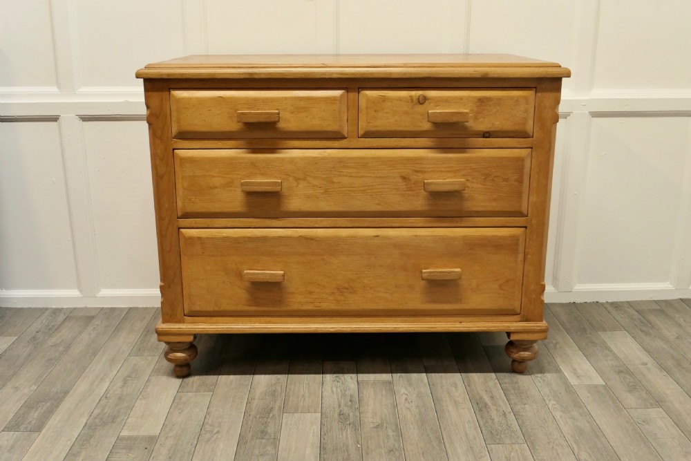 victorian stripped pine chest of drawers