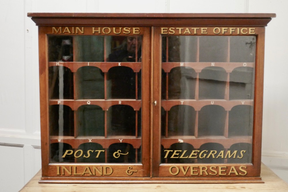 19th century mahogany estate office mail cupboard