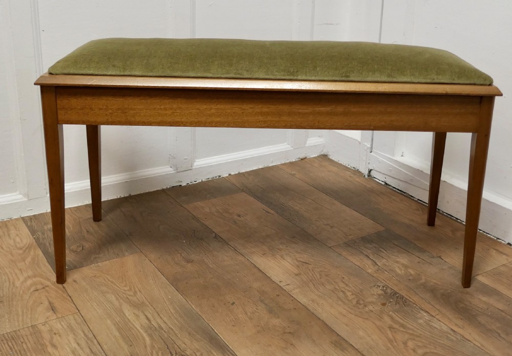 mid century duet stool or window seat with storage