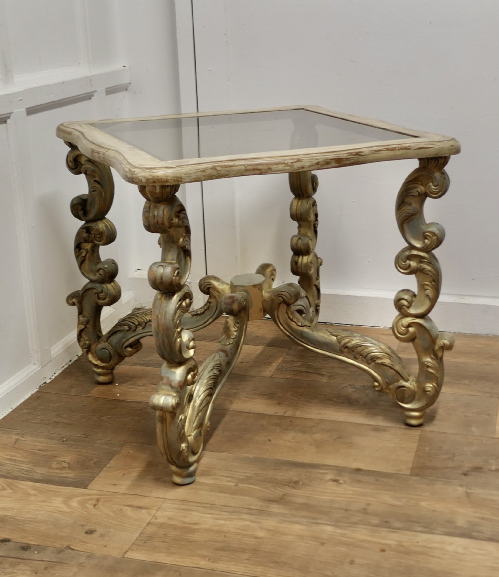 french baroque style carved and painted occasional table