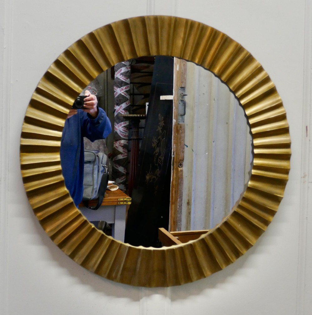 art deco stye brass odeon sunburst wall mirror