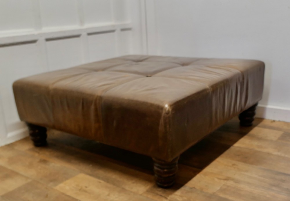 extra large leather chesterfield ottoman seat or centre coffee table