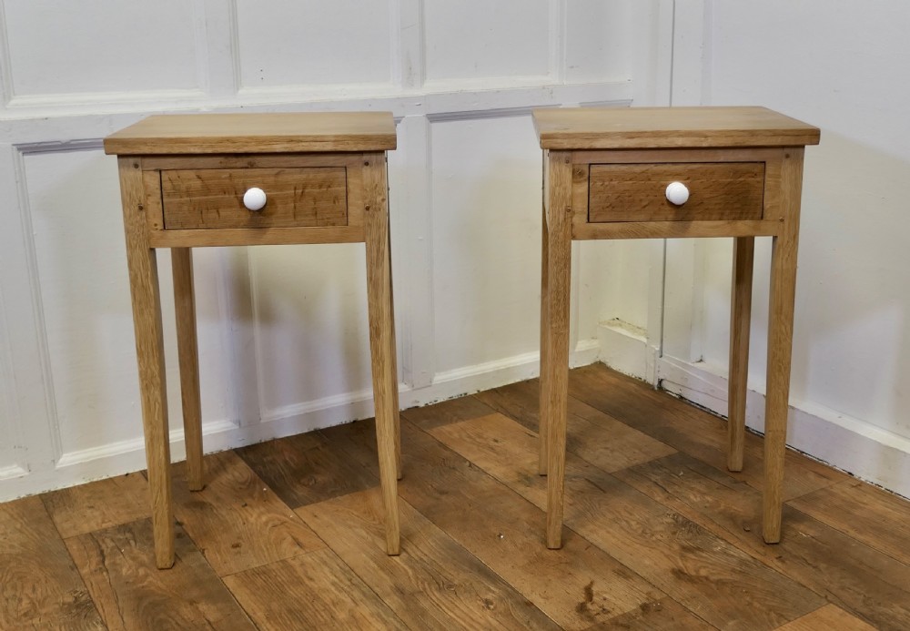 pair of bleached oak mid century bedside tables