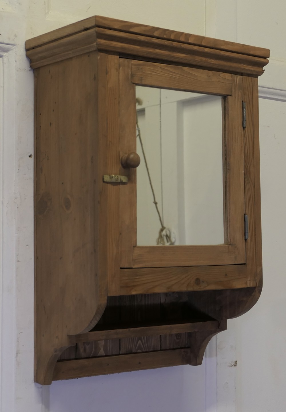 wall hanging mirrored pine cloakroom or bathroom cupboard