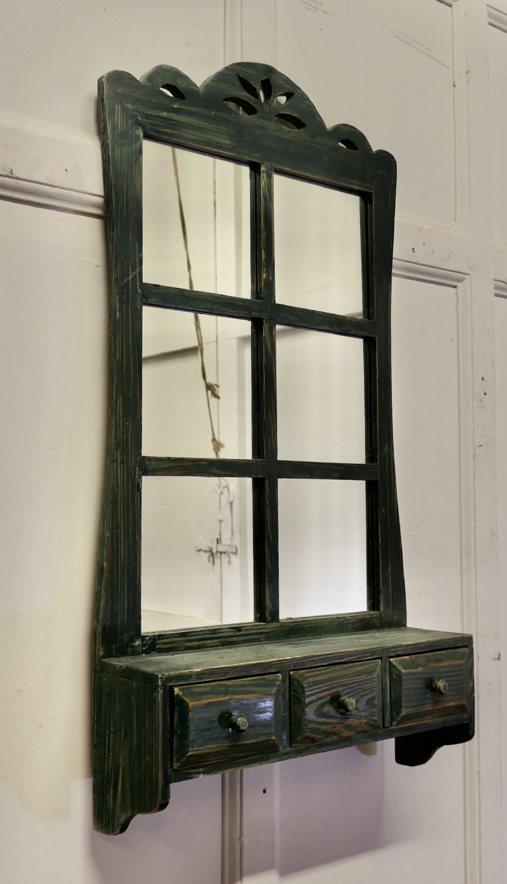 wall hanging window mirror with drawers cloakroom or bathroom