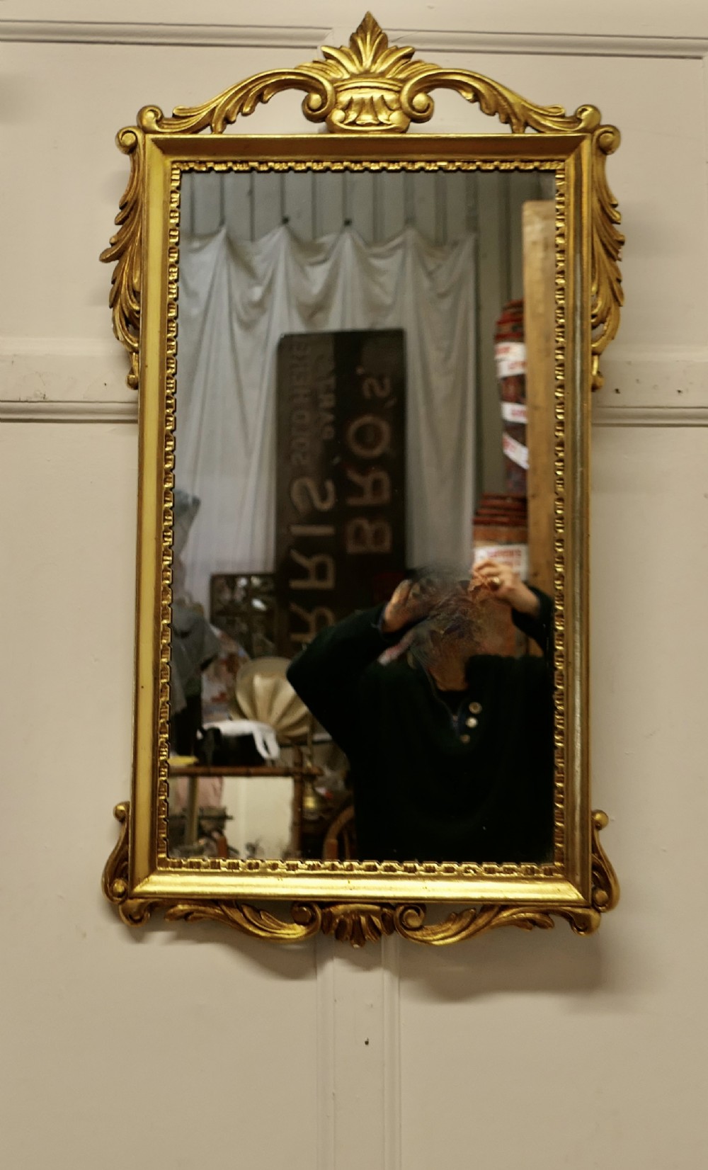 french napoleon iii style gilt wall mirror crown crest