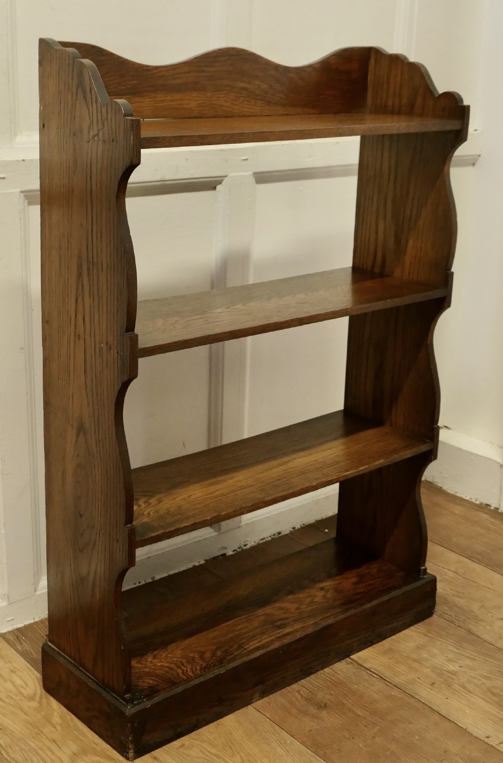 arts and crafts oak open front bookcase