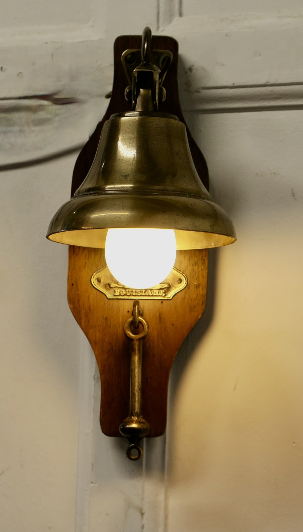 french brass door bell porch light on a nautical theme
