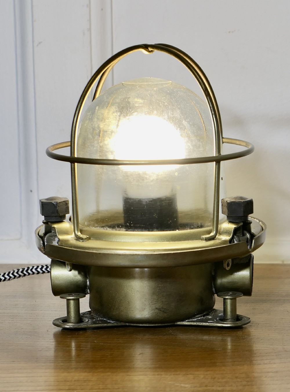 vintage nautical brass bulk head light