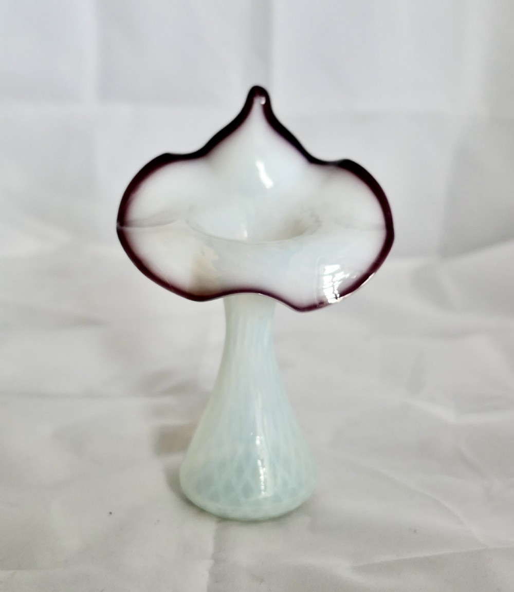 hand blown victorian semi opalescent jack in the pulpit vase