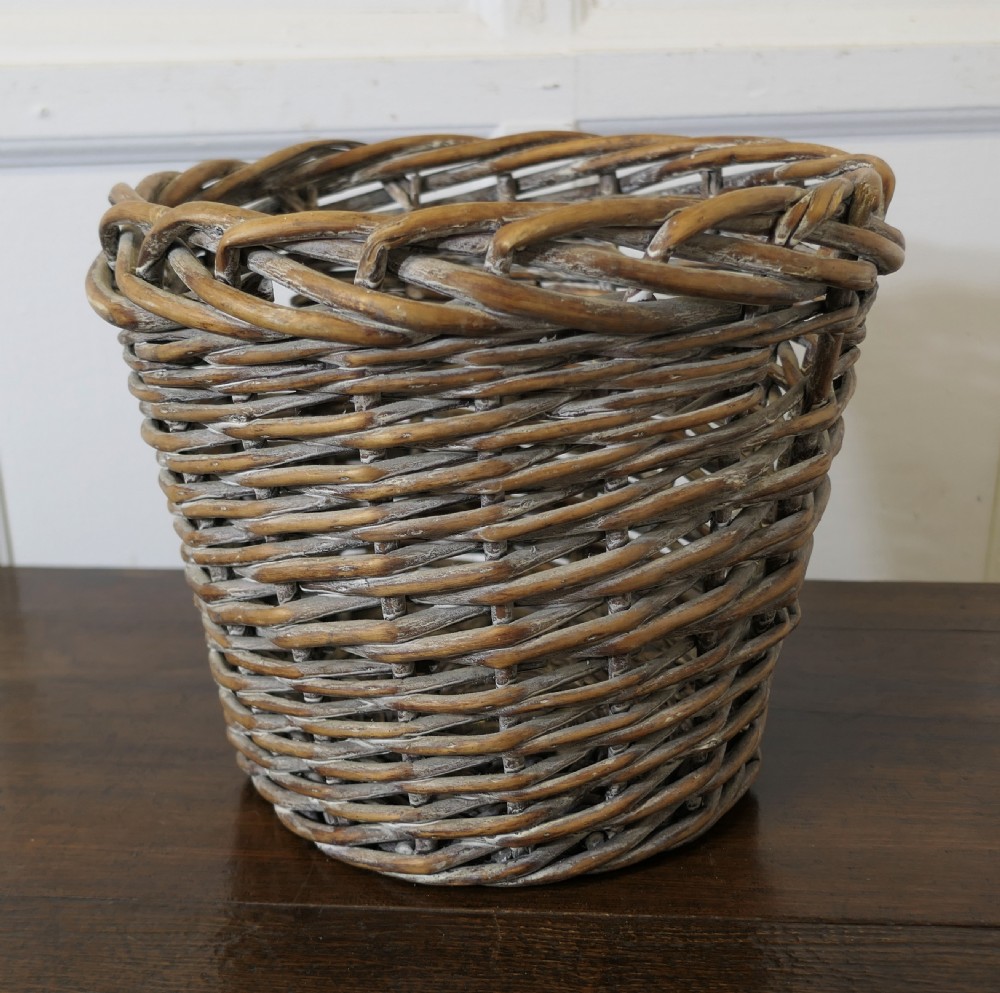 antique wicker waste paper basket