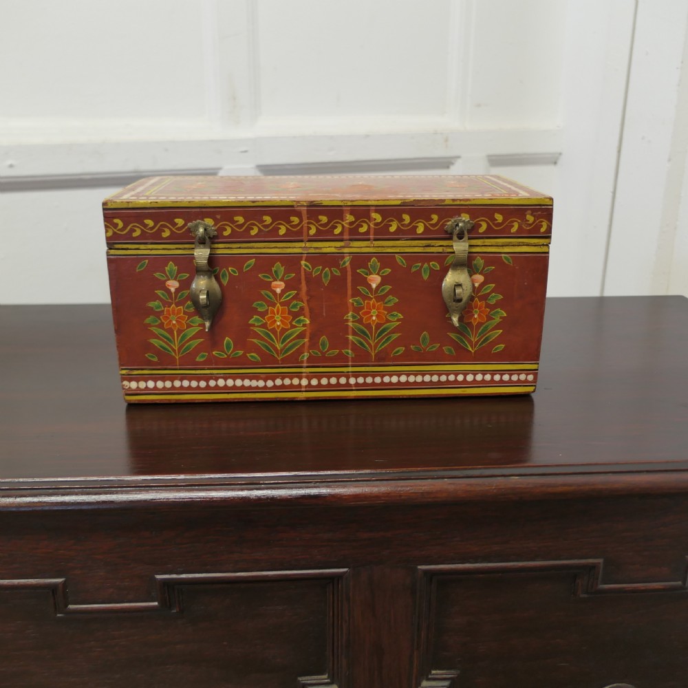 indian folk art painted treasure chest