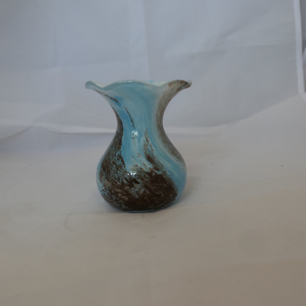hand blown victorian blue posy vase