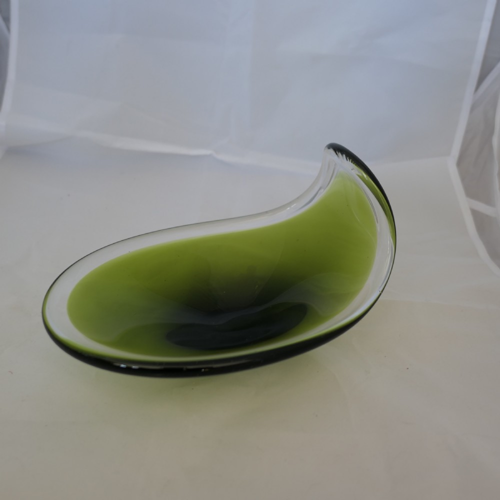 mid century swedish flygsfors art glass bowl by paul kedelv