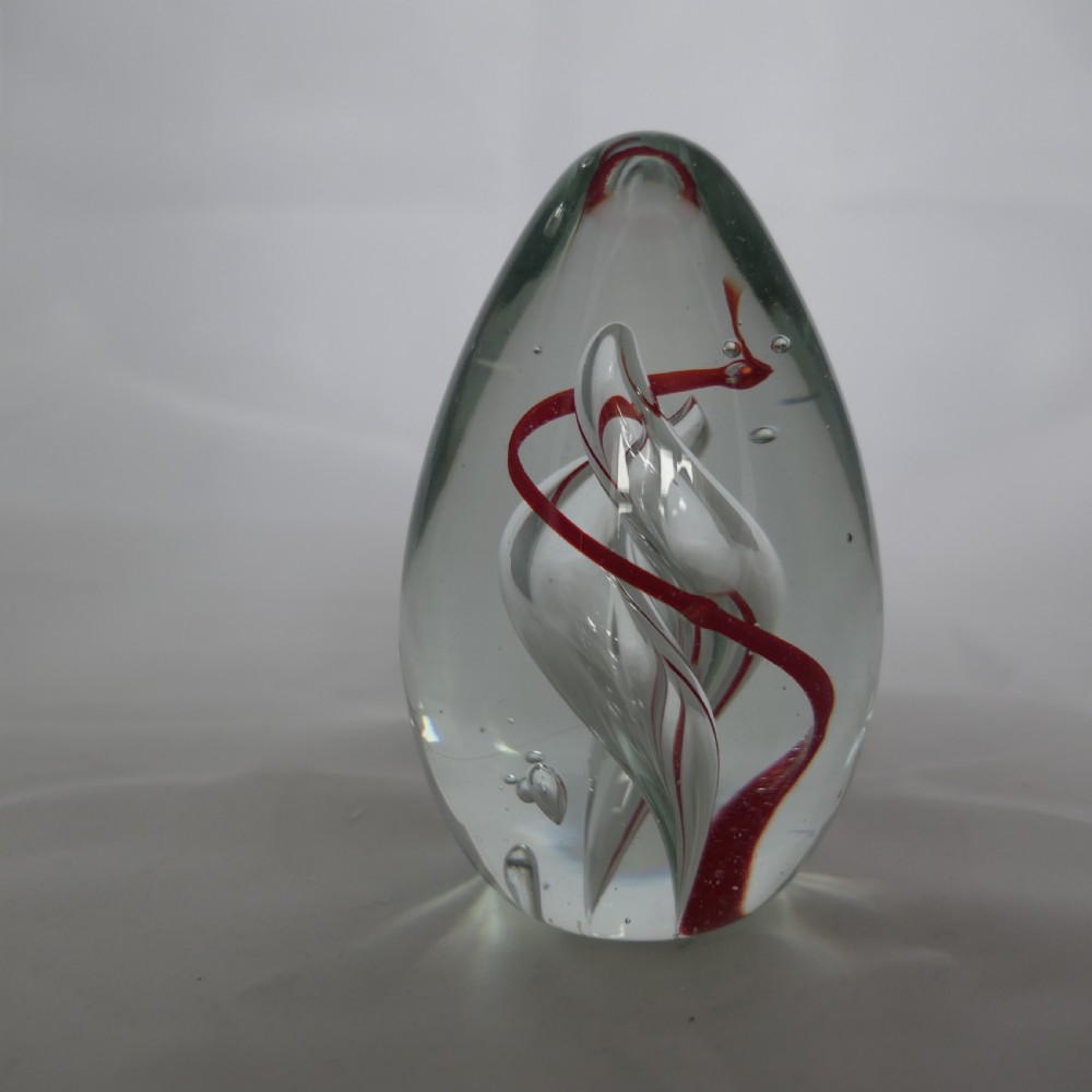 vintage mid century glass paper weight
