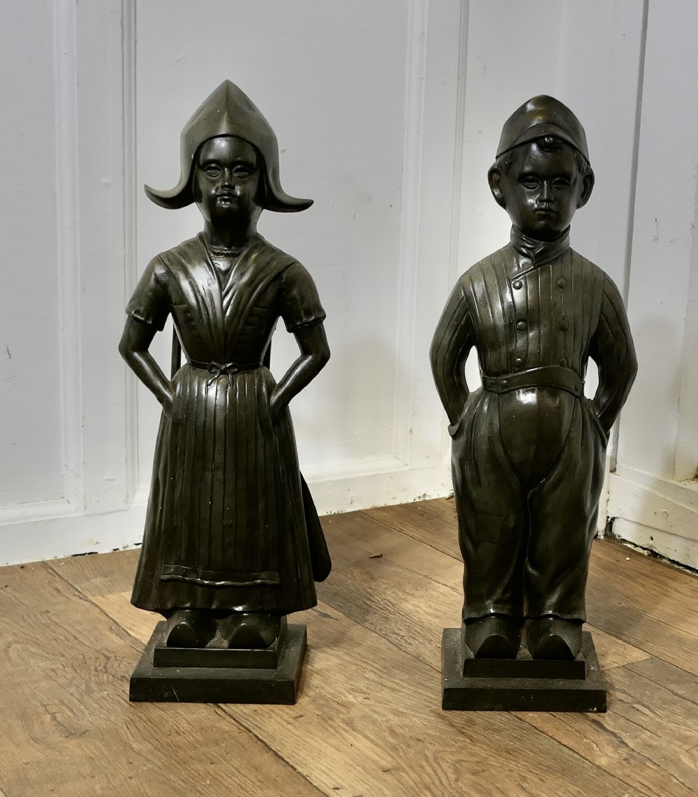 iron dutch girl and boy companion set