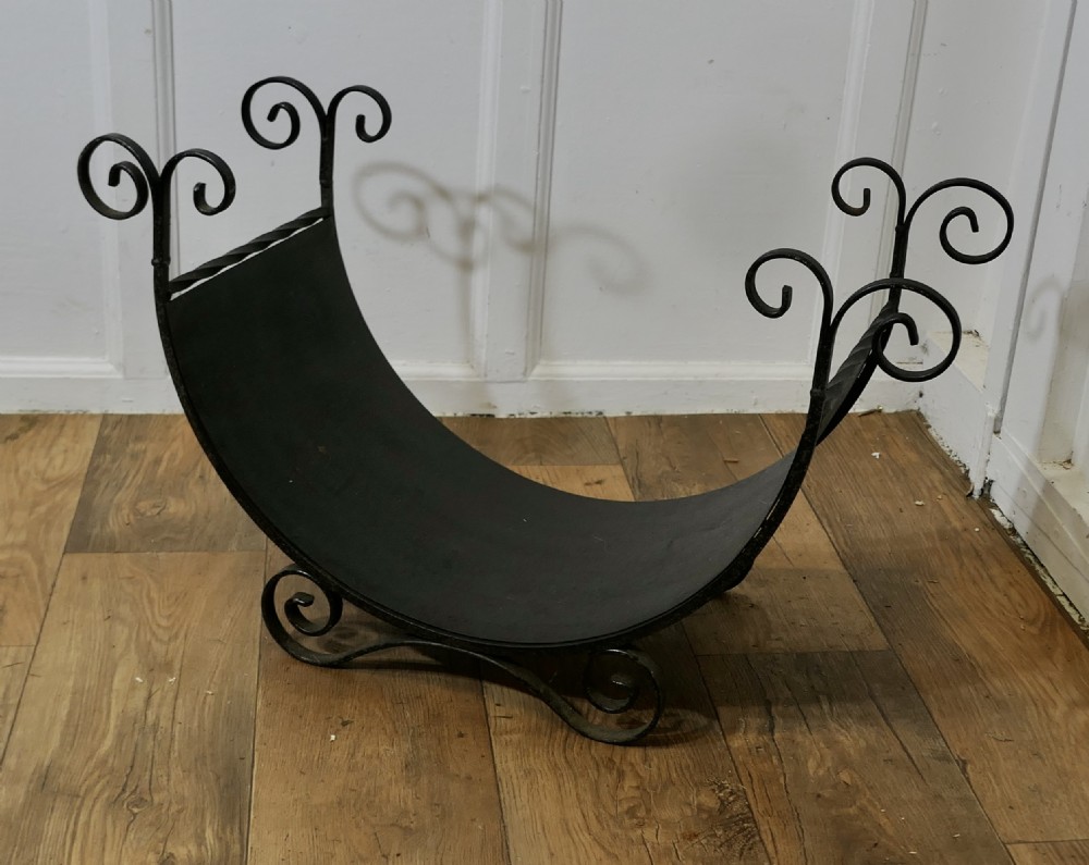 wrought iron log carrier