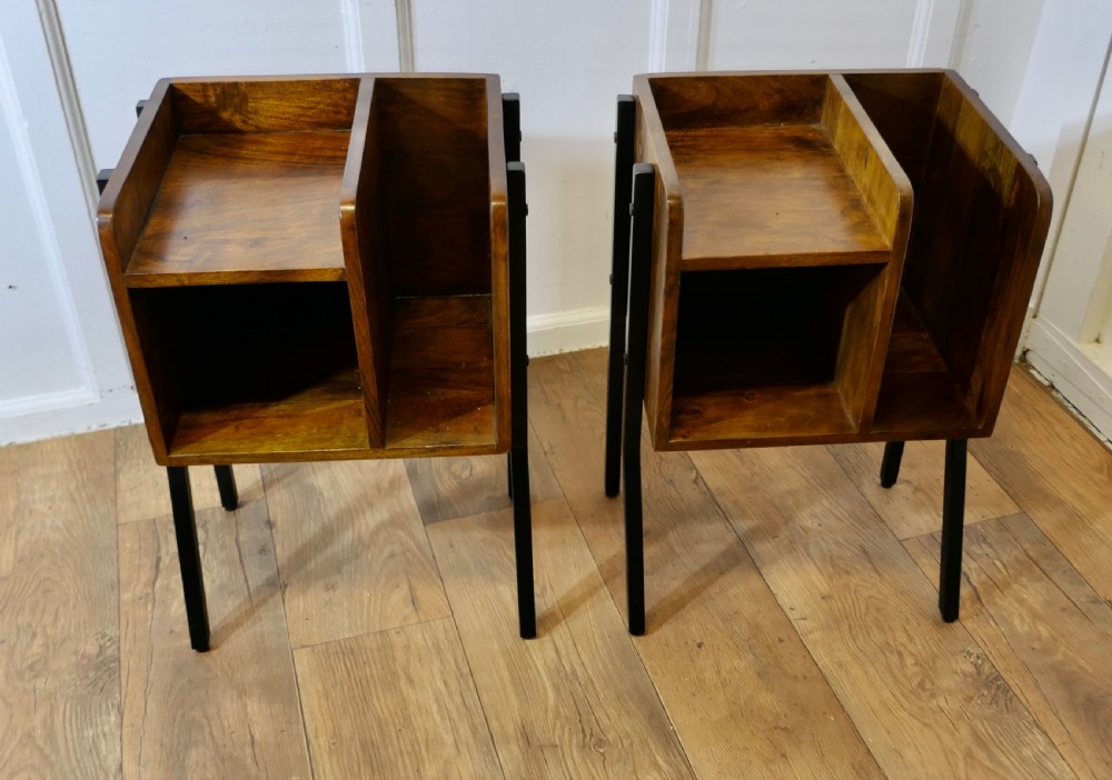 pair of mid century cube bedside or side tables