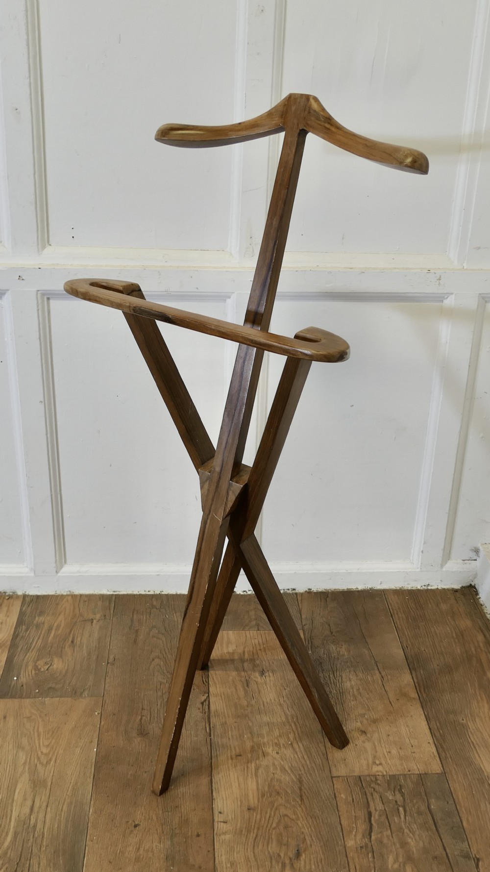 mid century french gentlemans floor standing suit hanger or valet