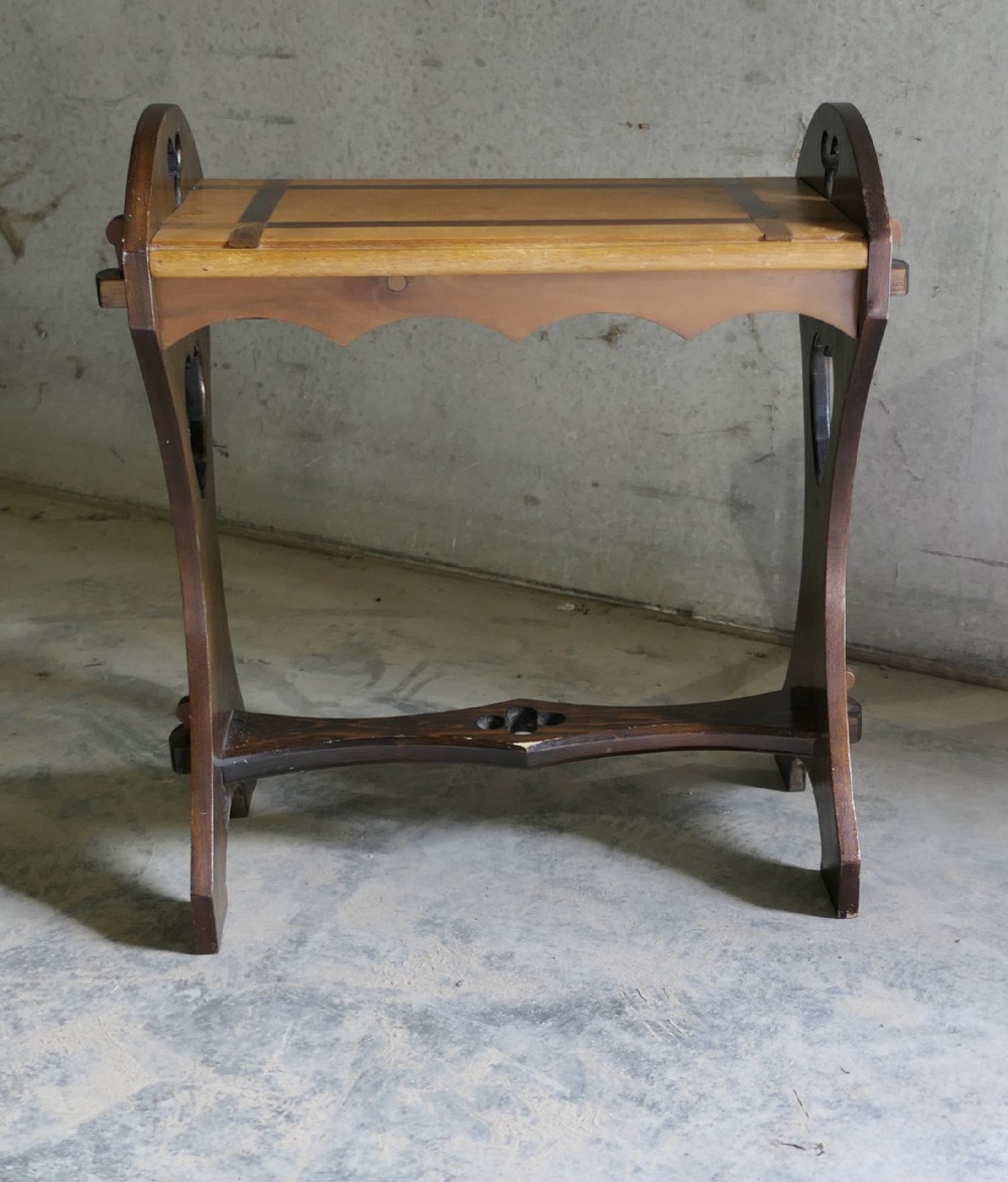 arts and crafts oak apprentice piece window seat hall bench