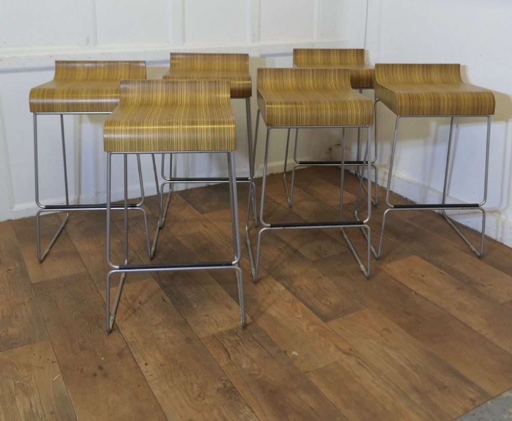 set of 6 high class italian bar stools by emilio nanni