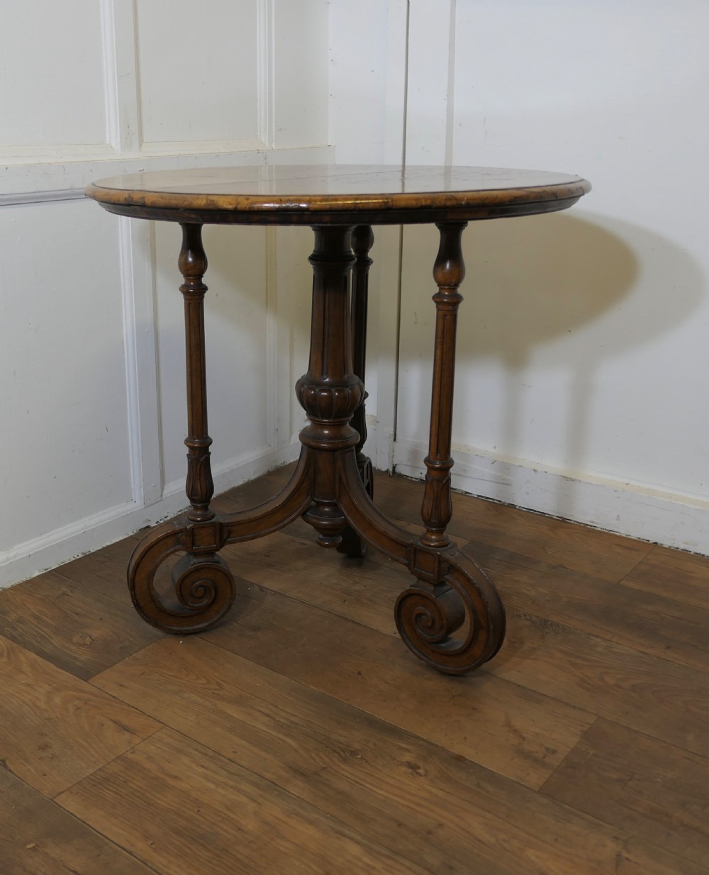 19th century burr walnut wine table