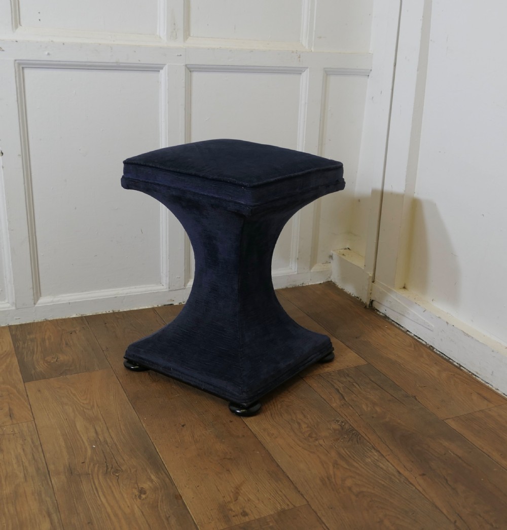 victorian square upholstered waisted stool