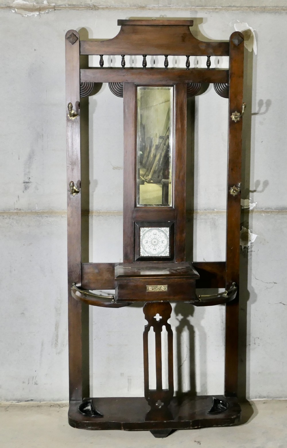 an elegant edwardian mirrored hall stand