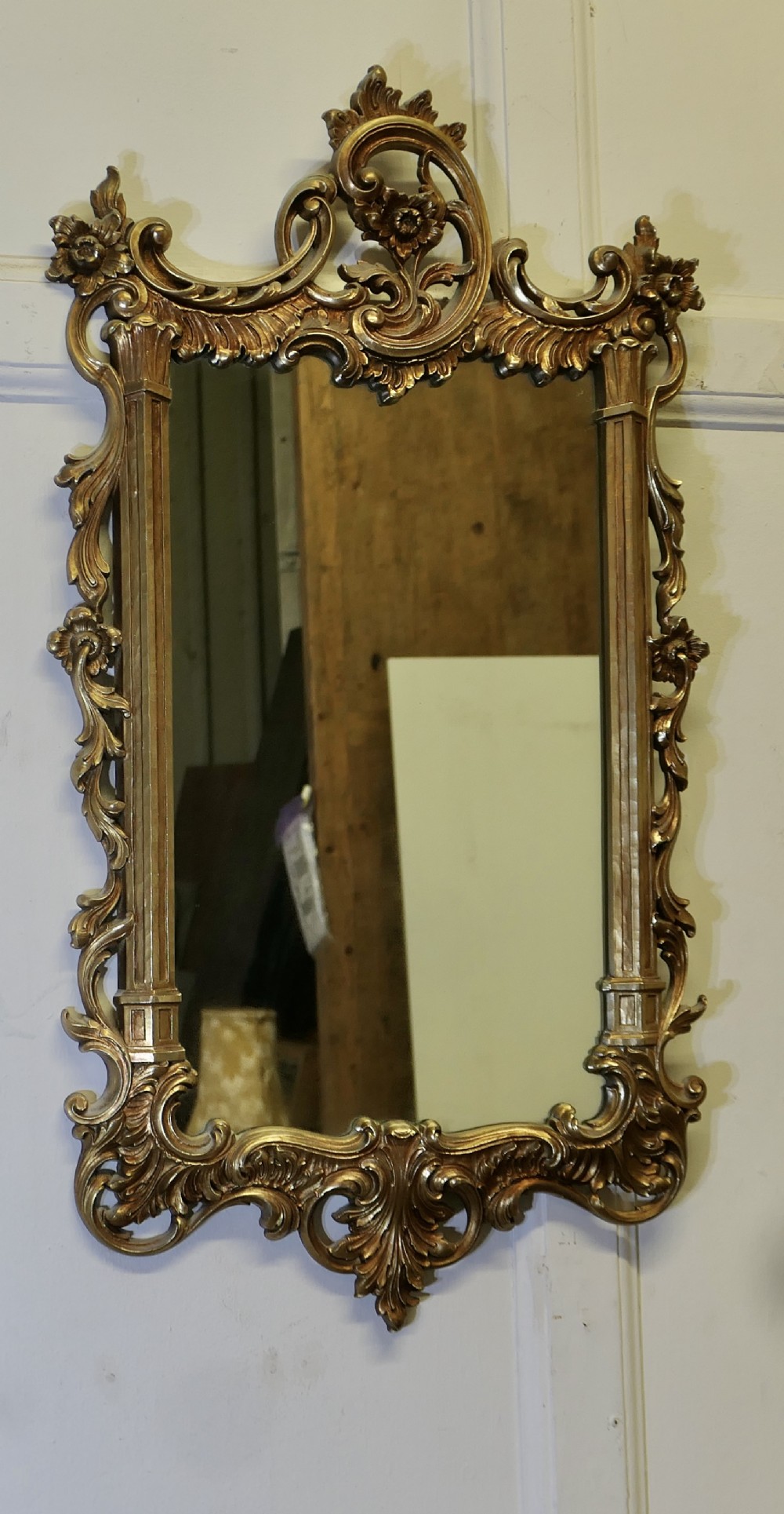 french rococo style gilt wall mirror