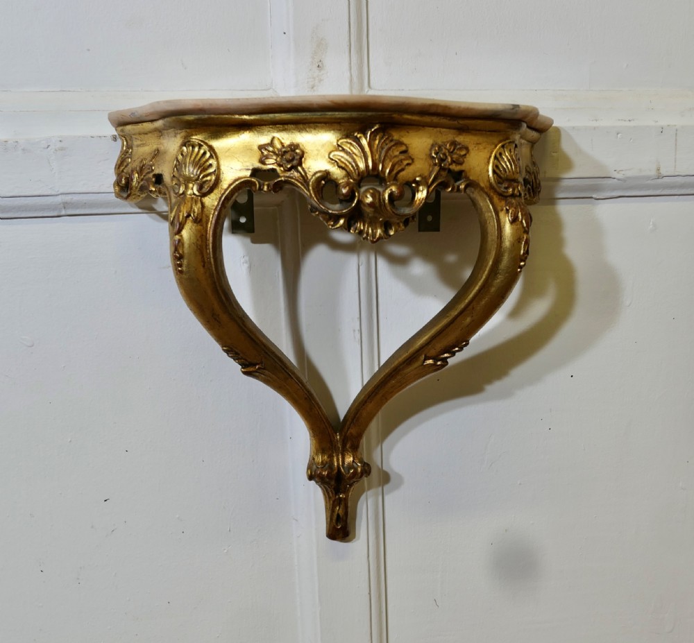 charming french gilt and marble console hall table wall shelf