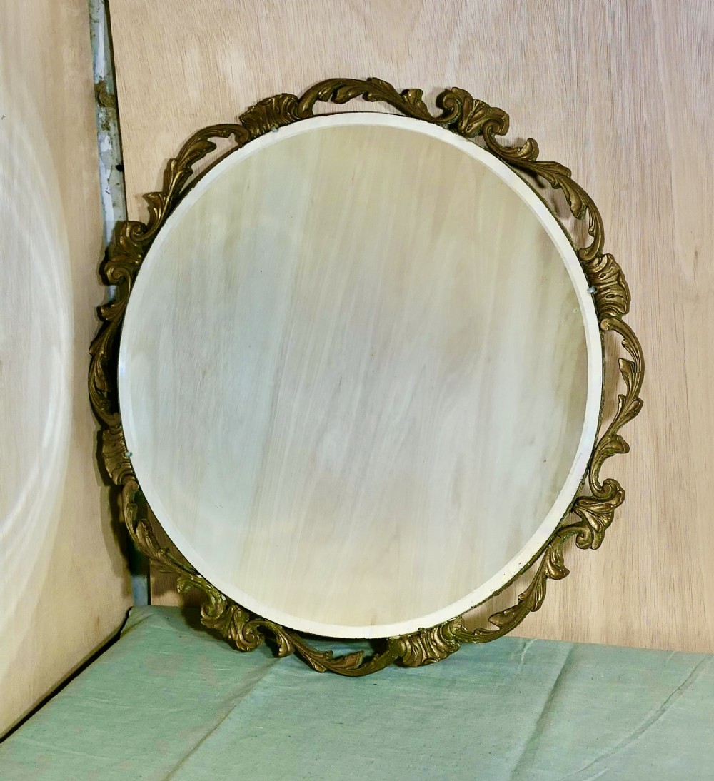 round art deco atsonea ornate gilt wall mirror