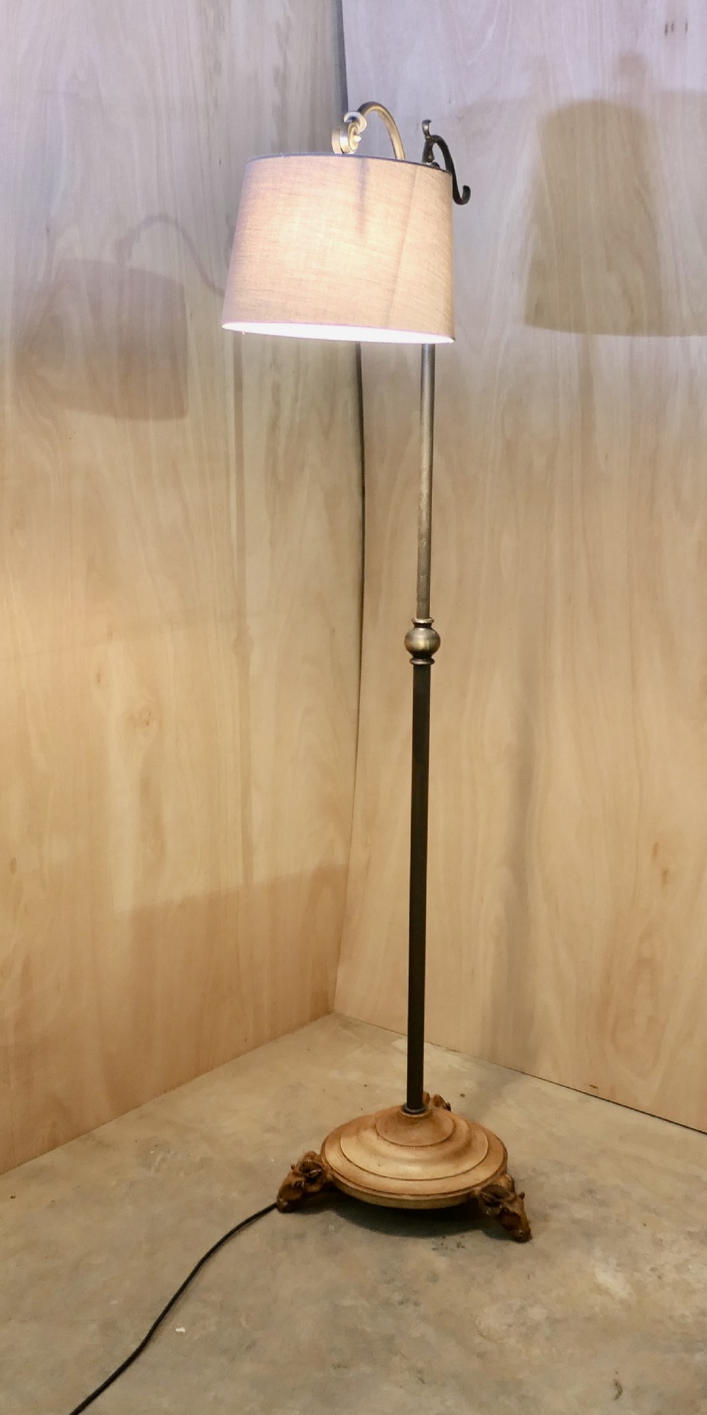 mid century rams head tilting floor standing reading lamp by david hunt